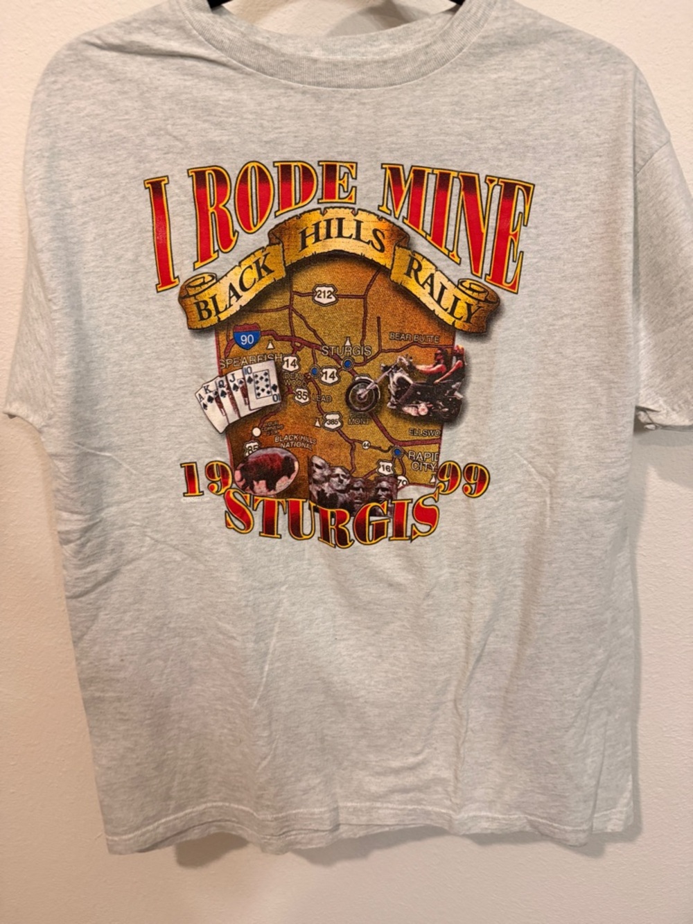 Vintage Harley Davidson “I Rode Mine Sturgis 1999” Graphic Tee - Gray